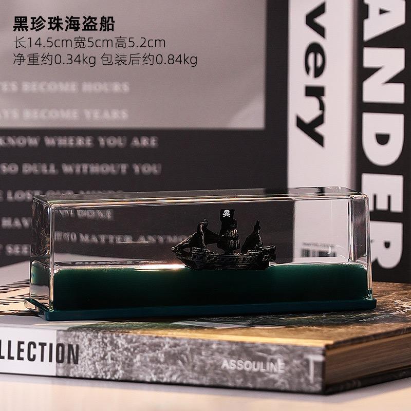 Floating Pirate Ship Showpiece – Unique Water Display for Car Dashboard & Home Decor - Drakon Lifestyle India