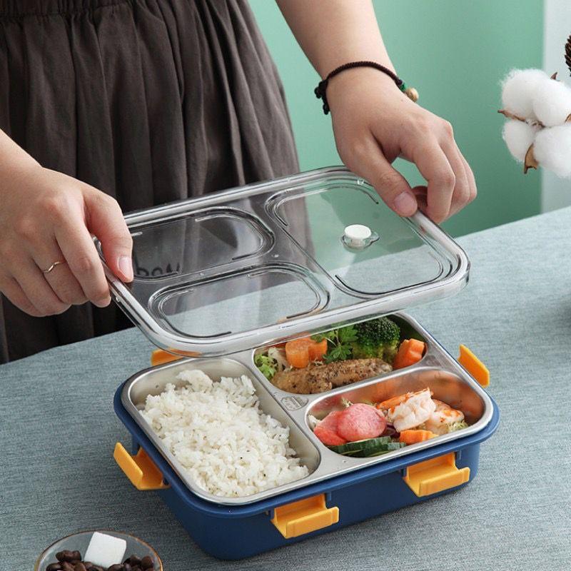 Stainless Steel 3-Compartment Lunch Box – Leak-Proof & Durable - Drakon Lifestyle India