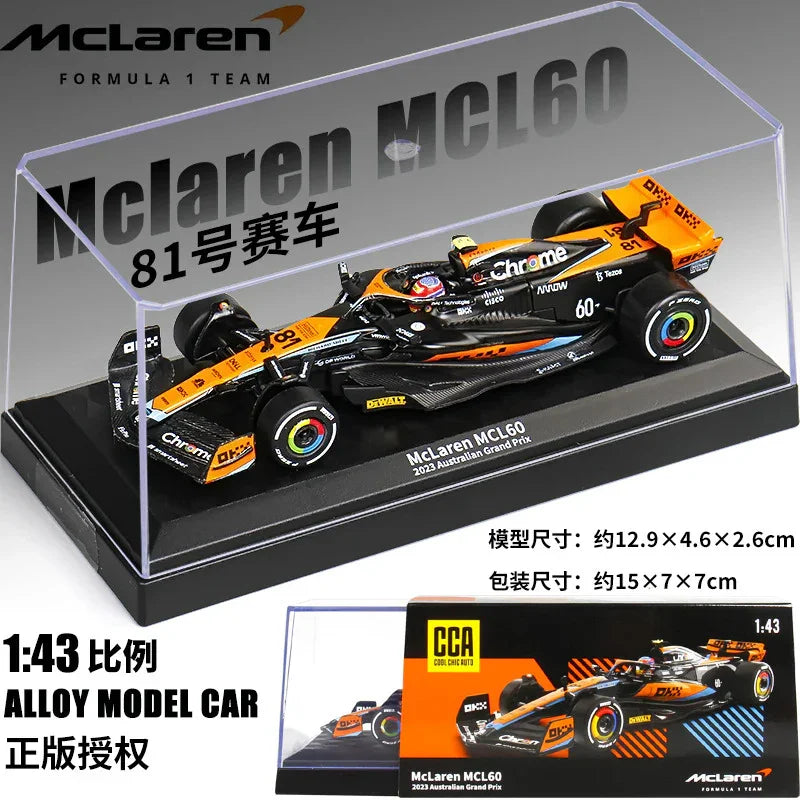 McLaren MCL60 1:43 Scale Formula 1 Model Car – 2023 Edition (#81 & #4) - Drakon Lifestyle India