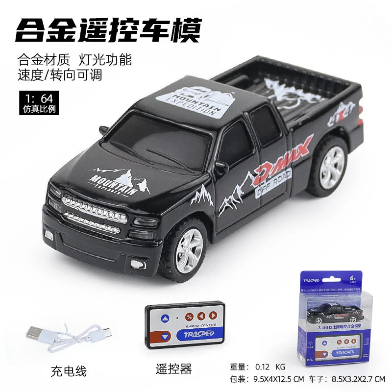 1:64 Mini Alloy Remote Control Off-Road D-MAX Pickup Truck (Black)