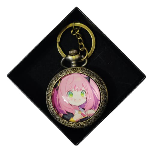 Anya Pocket Watch Keychain – Vintage Anime Style
