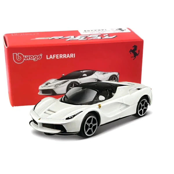 Bburago Ferrari LaFerrari Diecast Model Car – 1:64 Scale White Collectible