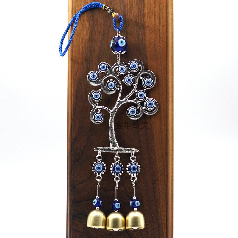 Big Tree Evil Eye Wind Chime Hanging β Protective Nazar Bell Decor