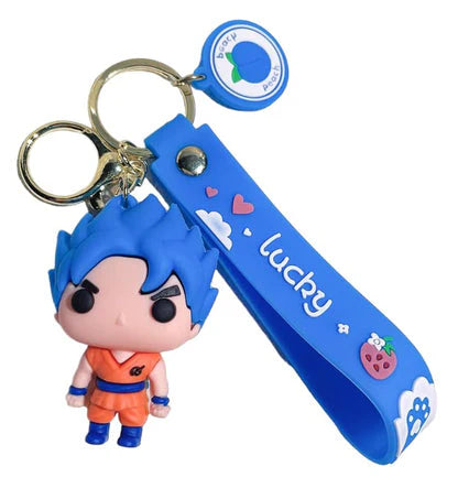 Blue Kid Goku Rubber Keychain – Lucky Strap Anime Keyring