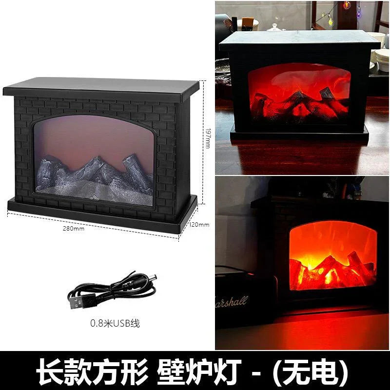 Brick LED Fireplace Flame Lamp (30cm) – Electric Faux Fire Decor - Drakon Lifestyle India
