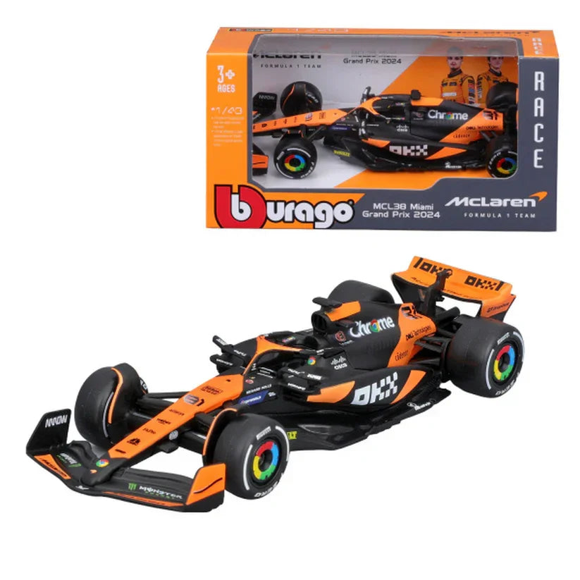 Bburago McLaren F1 MCL38 2024 Diecast Car 1:43 Scale | Lando Norris #4 & Oscar Piastri #81 - Drakon Lifestyle India