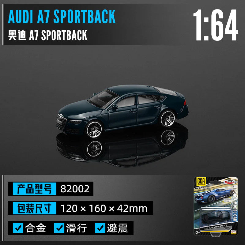 1:64 Audi A7 Sportback Diecast Model Car – Blue