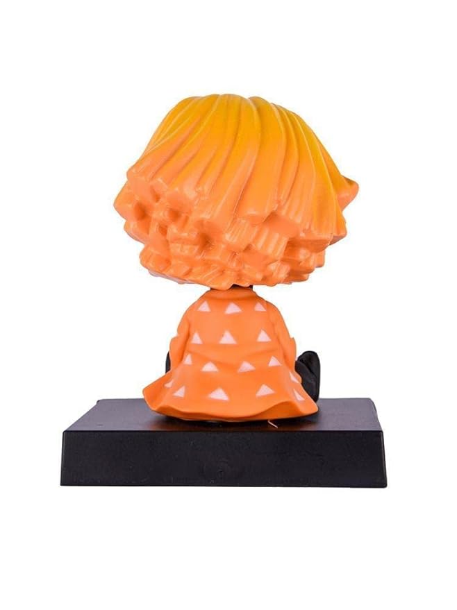 Demon Slayer Zenitsu Bobblehead – 11 cm Dashboard Figure with Kanji Base