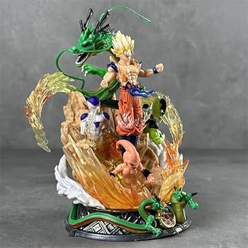 Dragon Ball Z Super Saiyan Battle Diorama Statue with Shenron, Frieza, Cell & Majin Buu – 20 cm