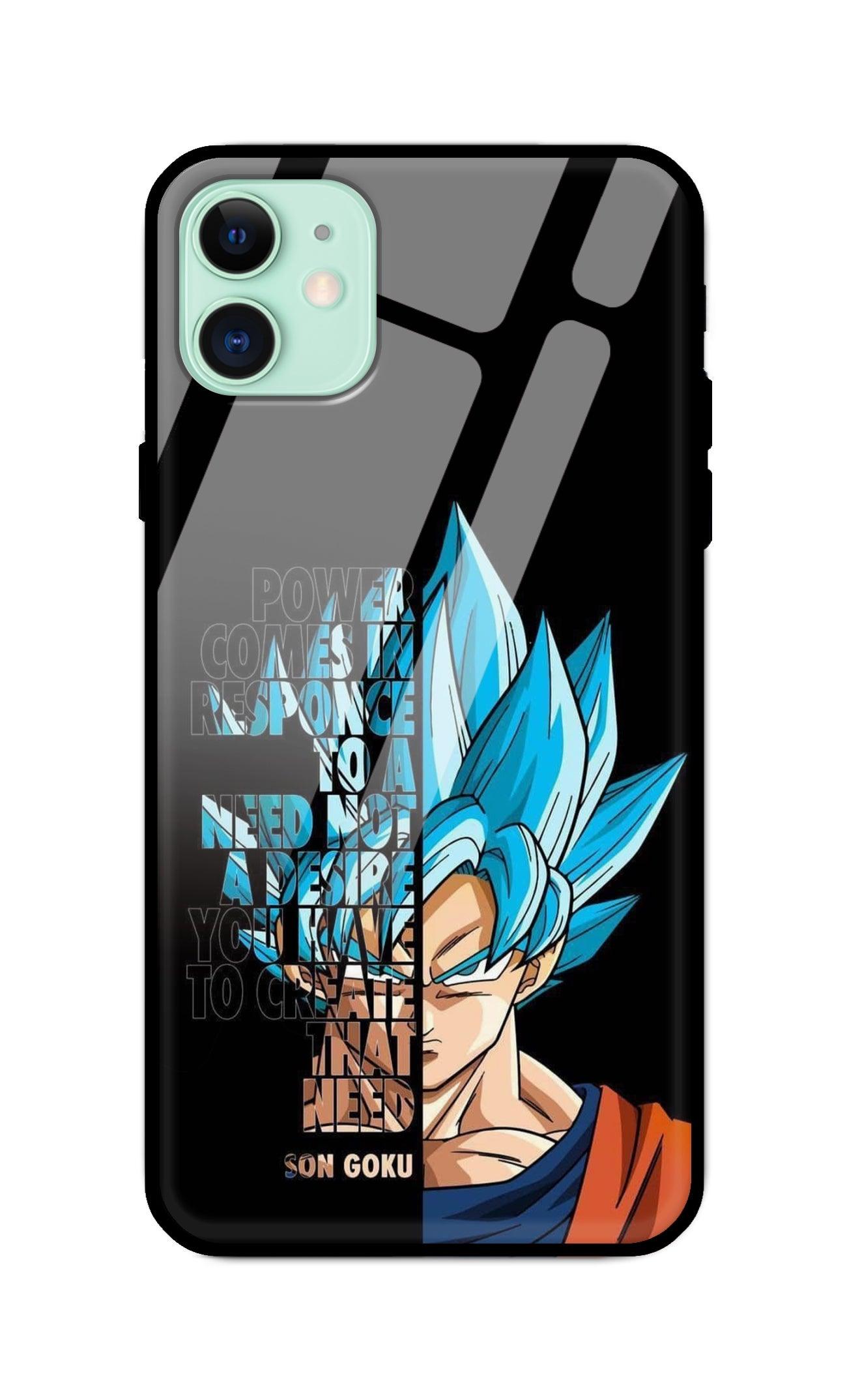 Dragon Ball Z Goku Ultra Hybrid Printed Designer Glass Back Case | Anime-Themed Stylish & Protective Cover - Drakon Lifestyle India
