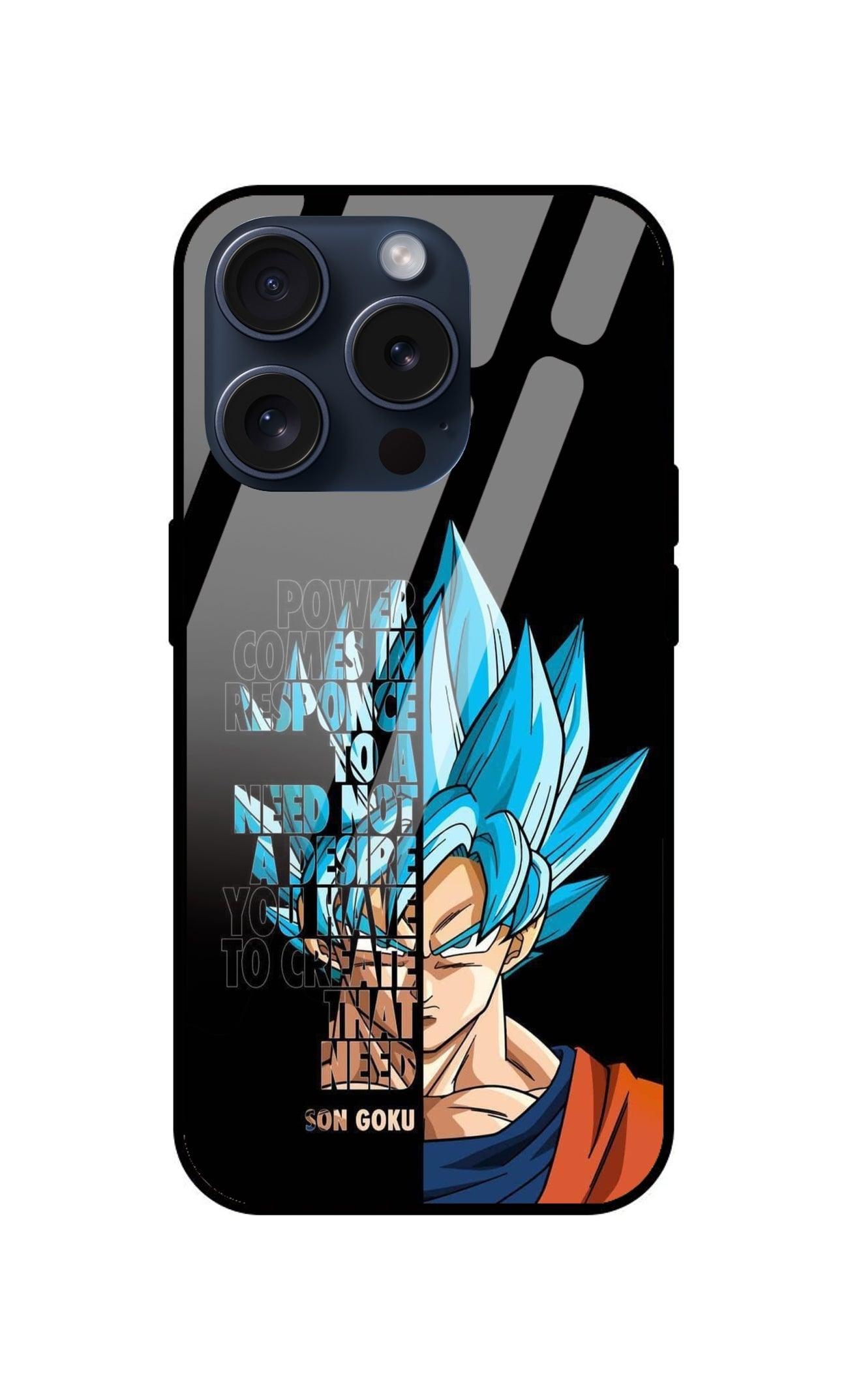 Dragon Ball Z Goku Ultra Hybrid Printed Designer Glass Back Case | Anime-Themed Stylish & Protective Cover - Drakon Lifestyle India