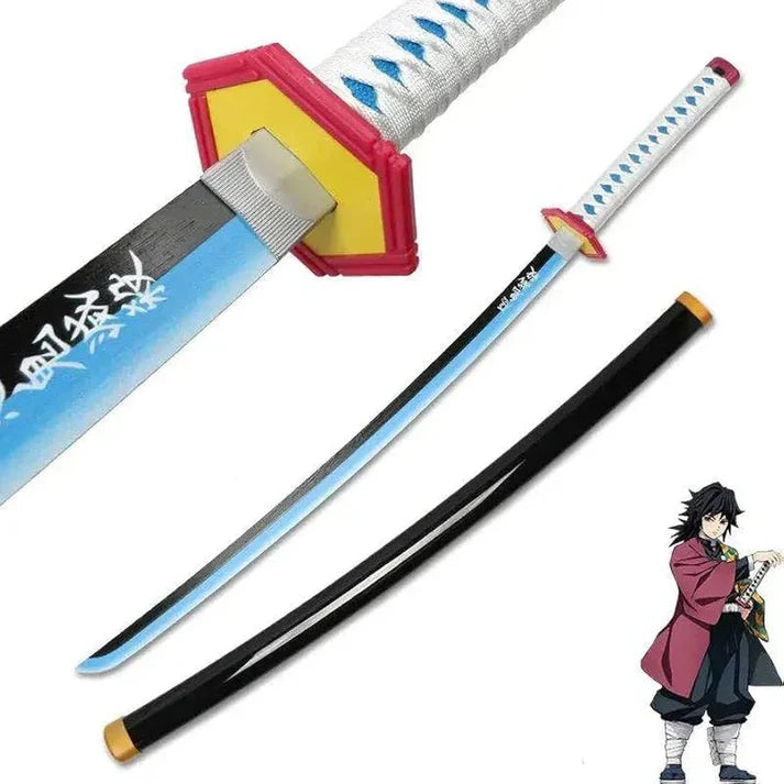 Giyu Tomioka Nichirin Sword Replica – Demon Slayer Anime Wooden Katana (104 cm)