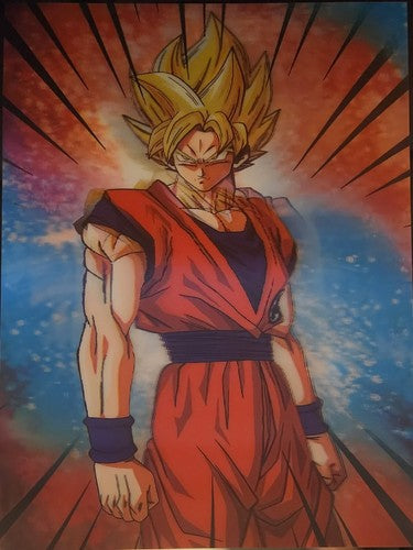 Dragon Ball Z Super Saiyan Goku 3D Wall Poster (30x40 CM)
