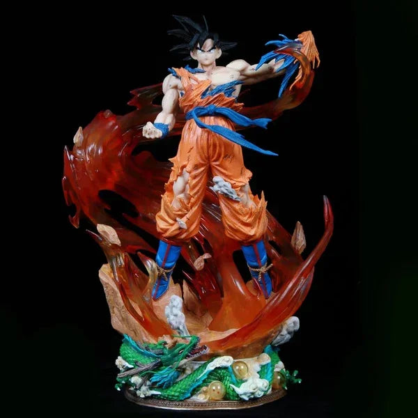 DBZ Goku Power LED Light-Up Action Figure with Interchangeable Heads – 43 cm - Drakon Lifestyle India