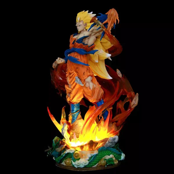 DBZ Goku Power LED Light-Up Action Figure with Interchangeable Heads – 43 cm - Drakon Lifestyle India