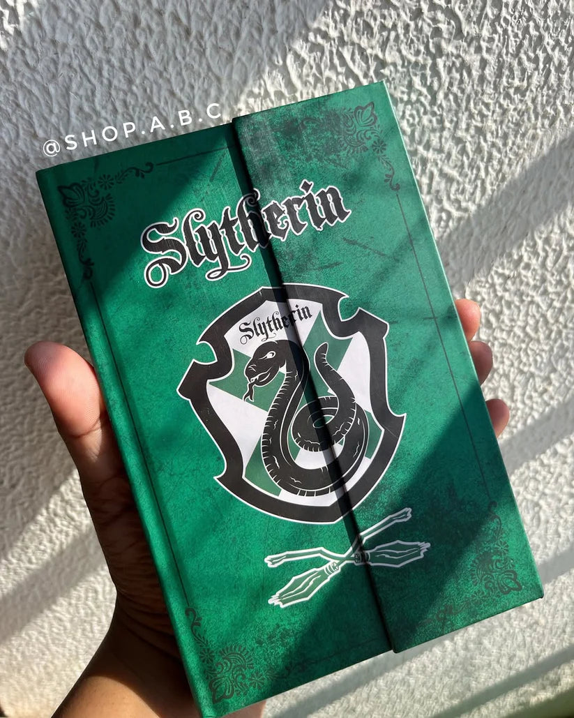 Wizarding House Fold‑Flap Diary – A5 Hardcase “Slytherin” Green with Elastic Wrap