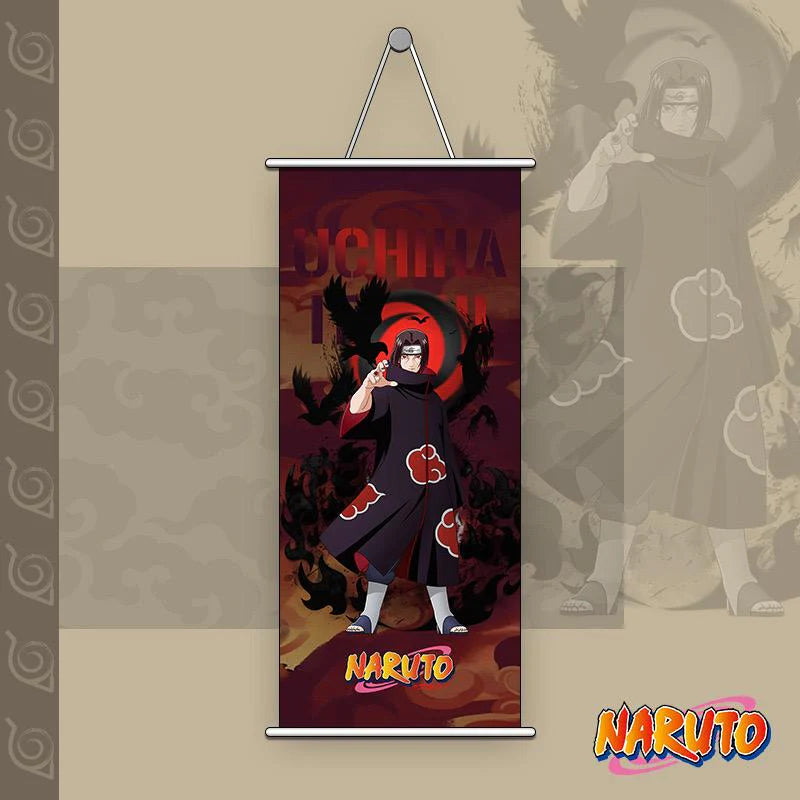Itachi Uchiha Naruto Wall Scroll Poster – Akatsuki Crow Design