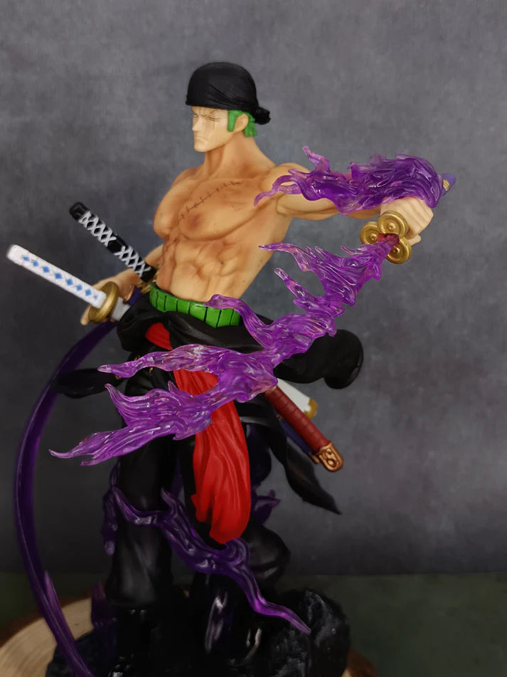 King of Hell Zoro 32 cm Purple Blade Storm Statue β One Piece Figure