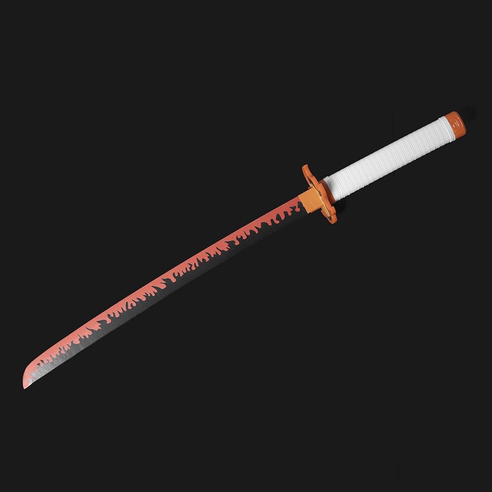 Flame Rengoku Hashira LED Wooden Katana Demon Slayer – 104 cm Anime Cosplay Collectible Prop