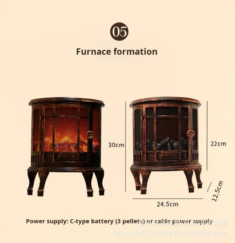 LED Flame Fireplace – Realistic Charcoal Flame Effect - Drakon Lifestyle India