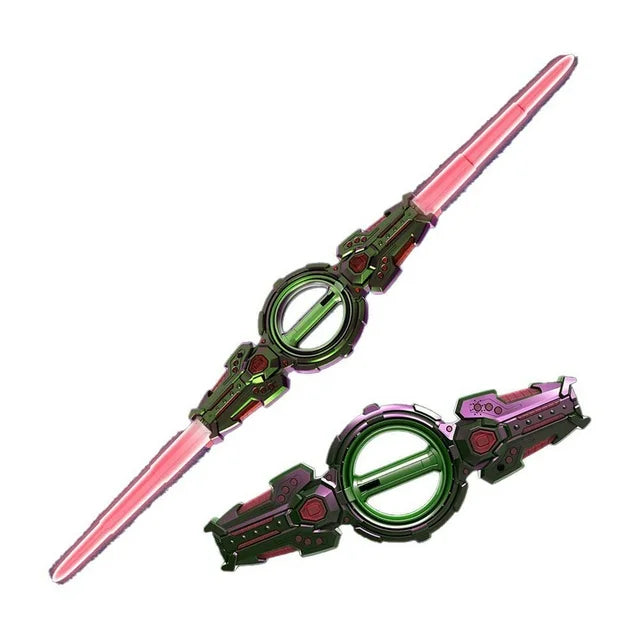 Fire Edge Double-Headed Rotating Lightsaber Sword - USB Charging Multi-Color LED