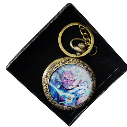 Luffy Gear 5 Vintage Pocket Watch Keychain – Anime Pirate Glow Design