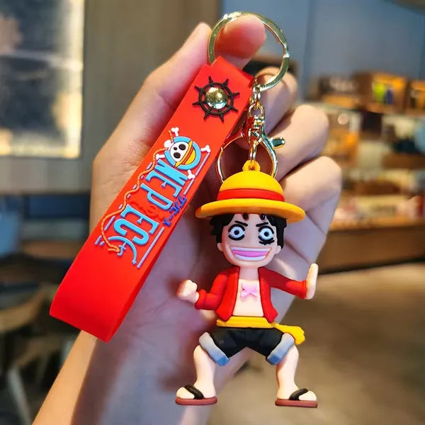 Luffy Taekwondo Rubber Keychain – Red One Piece Strap
