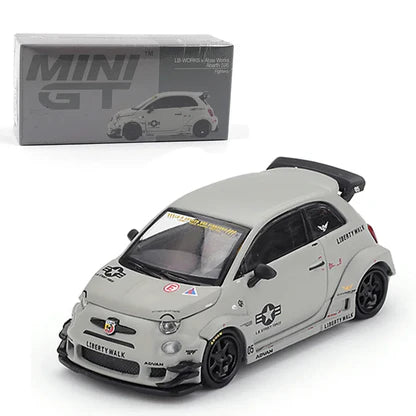 1:64 Abarth 595 LB-WORKS × Abas Works Fighters White Diecast – Mini GT Collector Edition