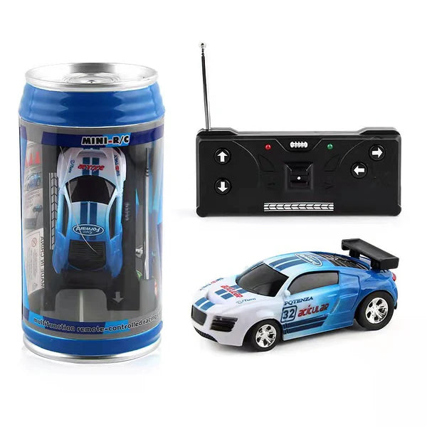 1:64 RMZ City Dodge Challenger SRT Demon (Blue) Coke Can Mini Speed Drift Diecast Car with Wireless Remote Control