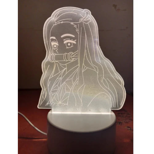 Nezuko Kamado 3D LED Night Lamp – Demon Slayer Anime Acrylic Light