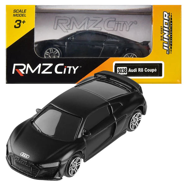 RMZ City Audi R8 Coupé 1:64 Scale Die Cast Car Model – Black Collectible
