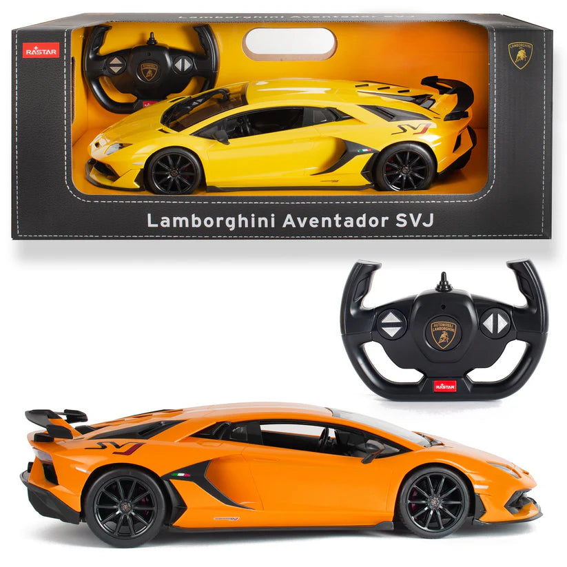 Rastar 1:14 Lamborghini Aventador SVJ Remote Control Car – Yellow
