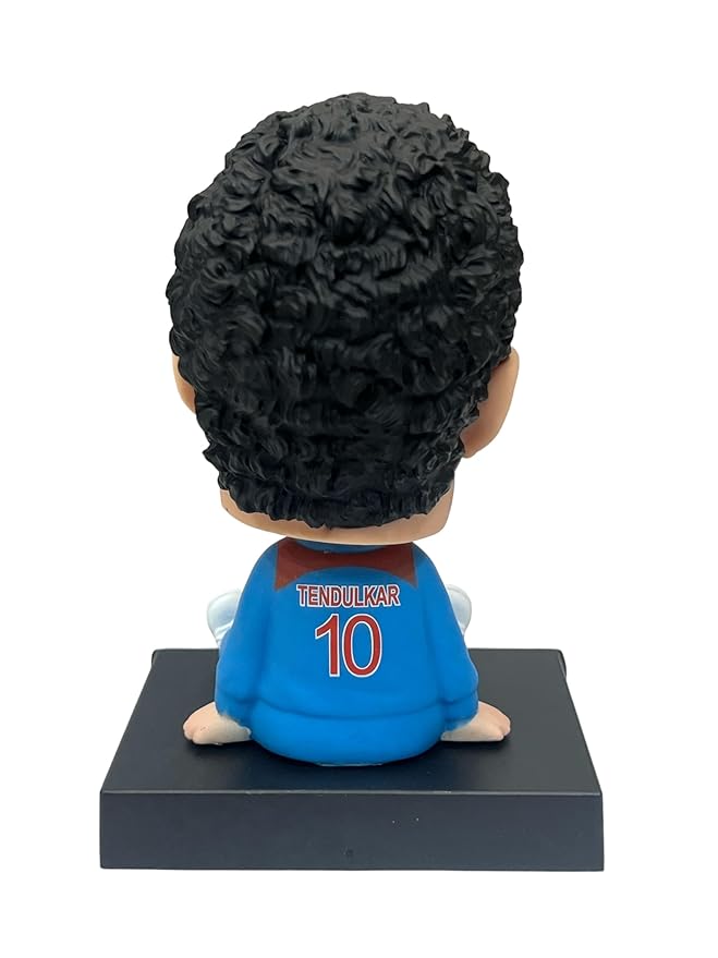 Cricket Legend Bobblehead – 11 cm Blue Jersey Figure with Nameplate Mobile-Holder Base
