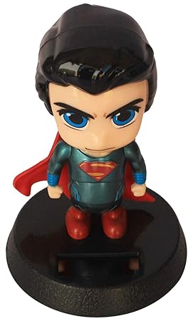 Solar Super Hero Bobblehead – 11 cm Figure with Cape on Round Pedestal