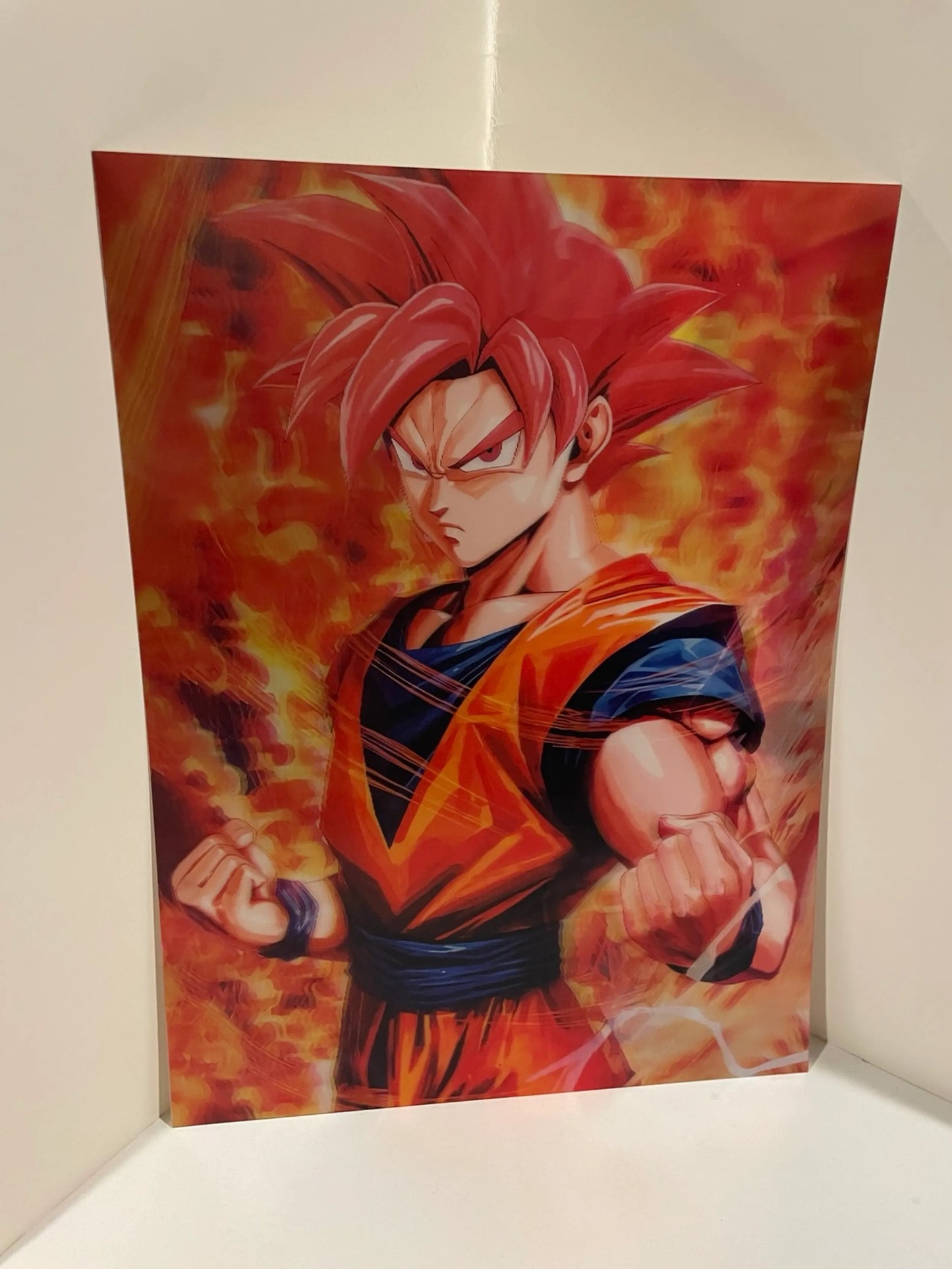Super Saiyan Red Form 3D Wall Poster – 30x40 CM Anime Edition
