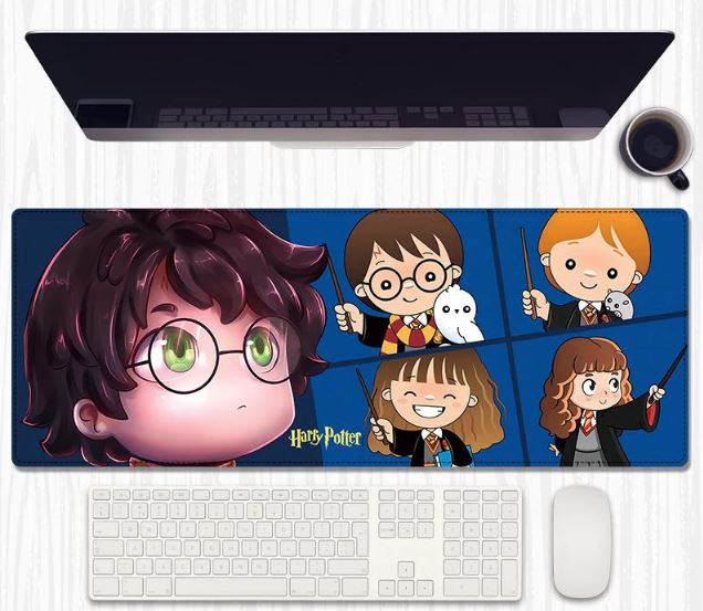 Wizard Kids Chibi Desk Mat 80×30 cm – Extended Keyboard & Mouse Pad with Anti‑Slip Rubber and Stitched Edges