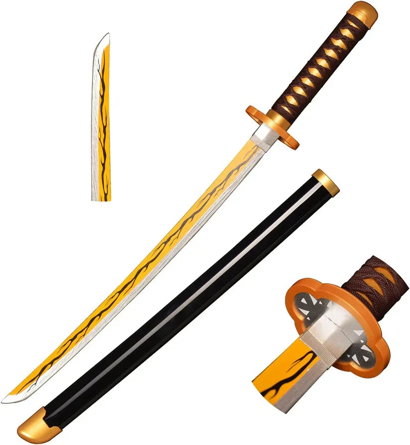 Demon Slayer: Kimetsu no Yaiba – 104 cm Wooden Katana Anime Cosplay - Drakon Lifestyle India