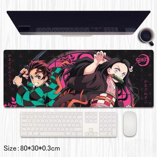 MHIWU Mauspad kompatibel mit Demon Slayer – großes Gaming-Mauspad für Computer, rutschfeste Gummiunterseite, kompatibel mit Kimetsu No Yaiba, 30 x 80 cm, langes Mauspad für Heimbüro MHIWU Mauspad kompatibel mit Demon Slayer – großes Gaming-Mauspad für Computer, rutschfeste Gummiunterseite, kompatibel mit Kimetsu No Yaiba, 30 x 80 cm, langes Mauspad für Heimbüro