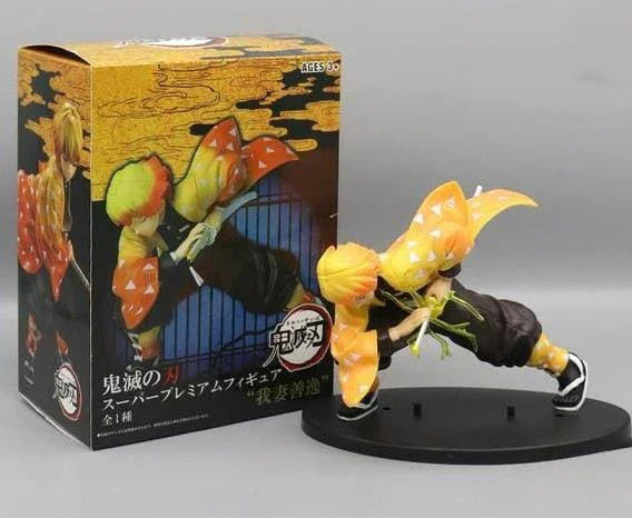 Zenitsu Agatsuma action figure with lightning sword pose, Demon Slayer figure and box