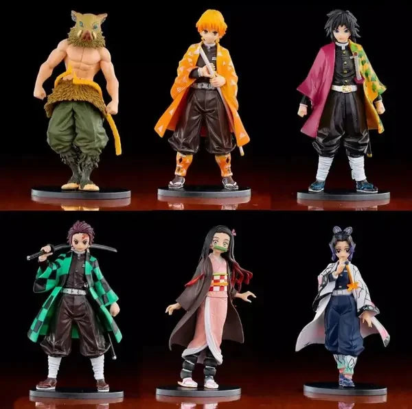 Demon Slayer Action Figures 15 cm – Tanjiro, Nezuko, Zenitsu, Inosuke, Giyu & Shinobu - Drakon Lifestyle India