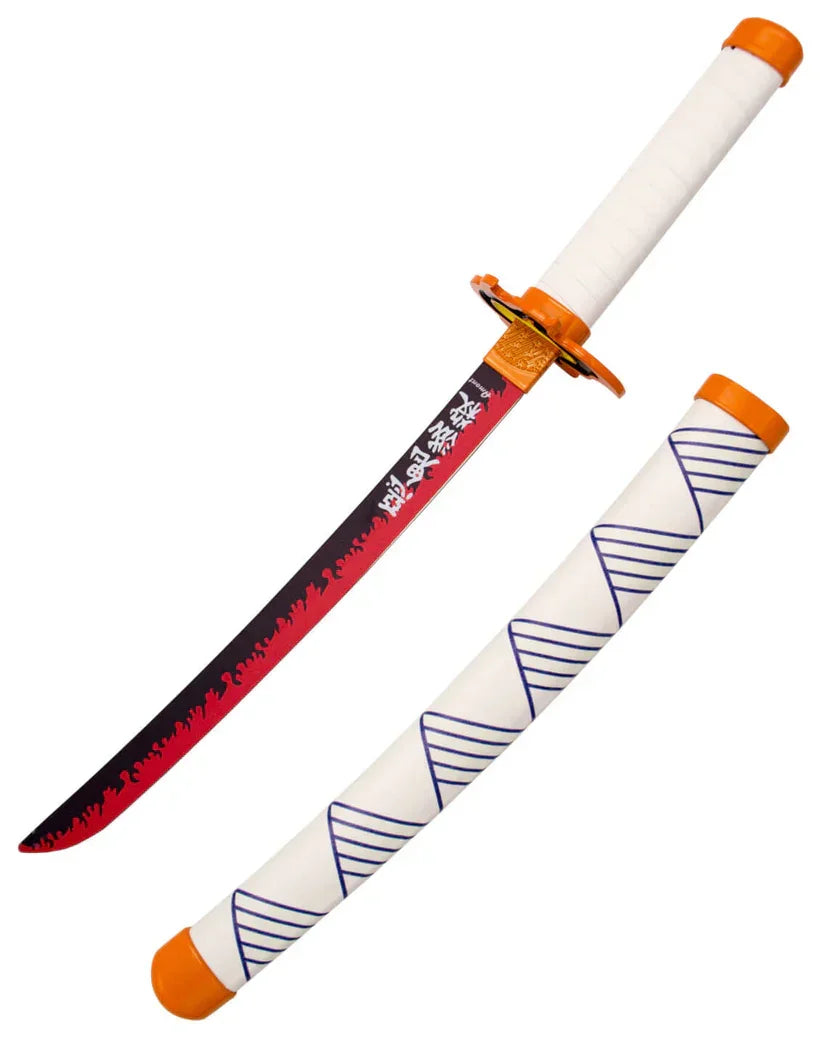 Demon Slayer Medium 42 cm Wooden Katana with Plastic Stand – Kimetsu no Yaiba Cosplay Sword - Drakon Lifestyle India