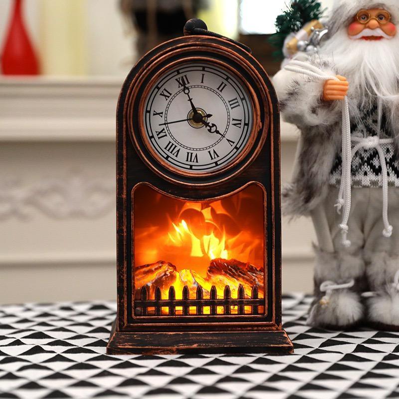 Drakon Lifestyle Bonfire Table Lamp with Analog Watch – 27 cm - Drakon Lifestyle India