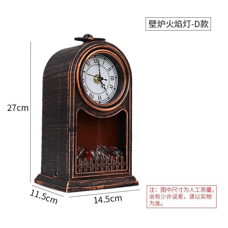 Drakon Lifestyle Bonfire Table Lamp with Analog Watch – 27 cm - Drakon Lifestyle India