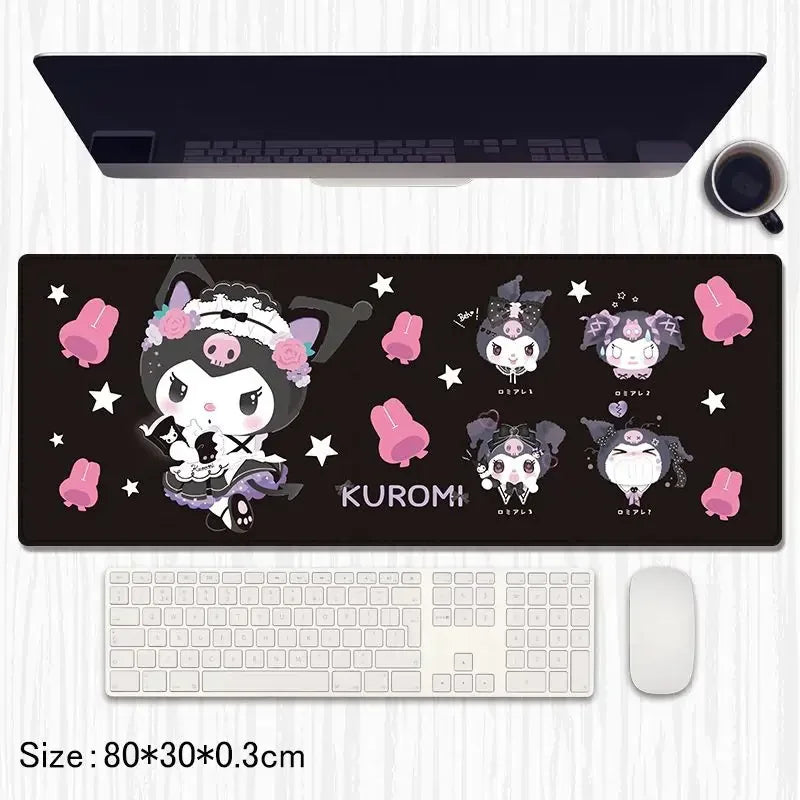 Kuromi Cartoon Extended Gaming Mouse Pad / Desk Mat – 80×30 cm - Drakon Lifestyle India