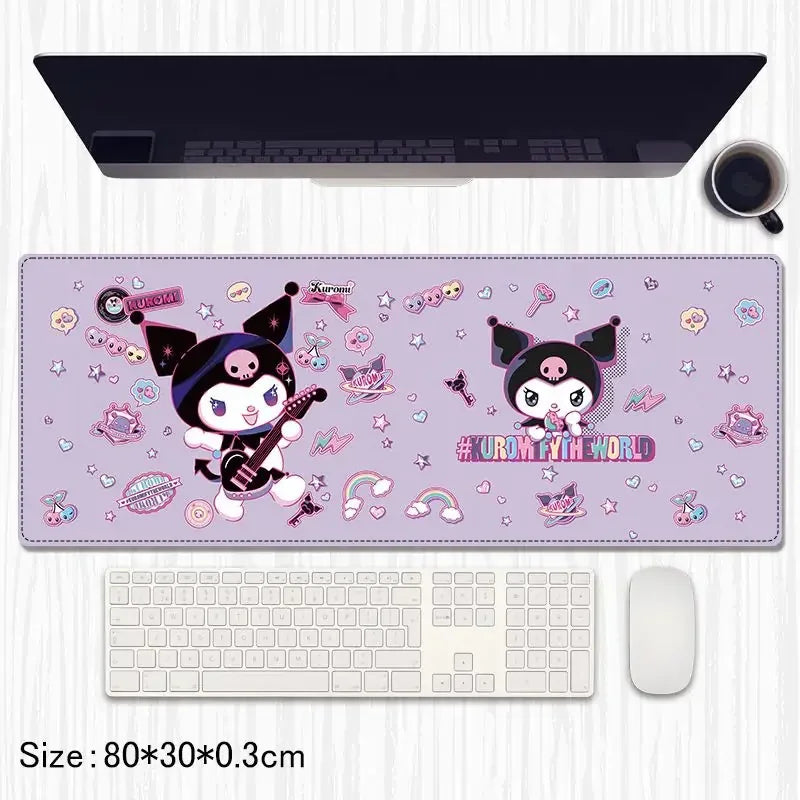 Kuromi Cartoon Extended Gaming Mouse Pad / Desk Mat – 80×30 cm - Drakon Lifestyle India