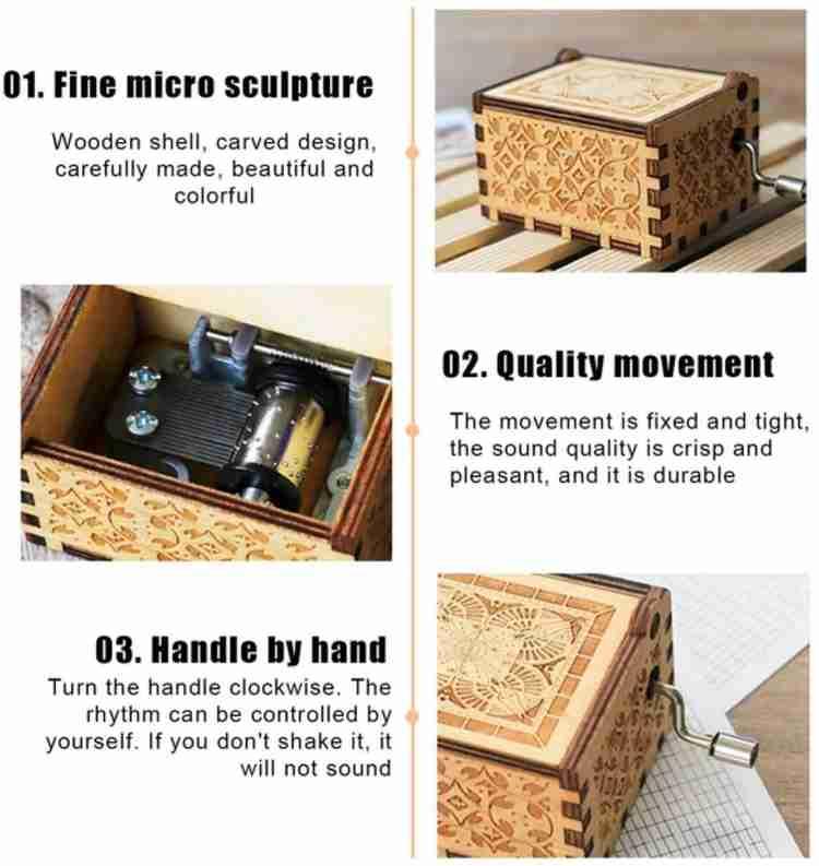 Harry Potter Wooden Hand-Crank Music Box | Wizarding Collectible - Drakon Lifestyle India