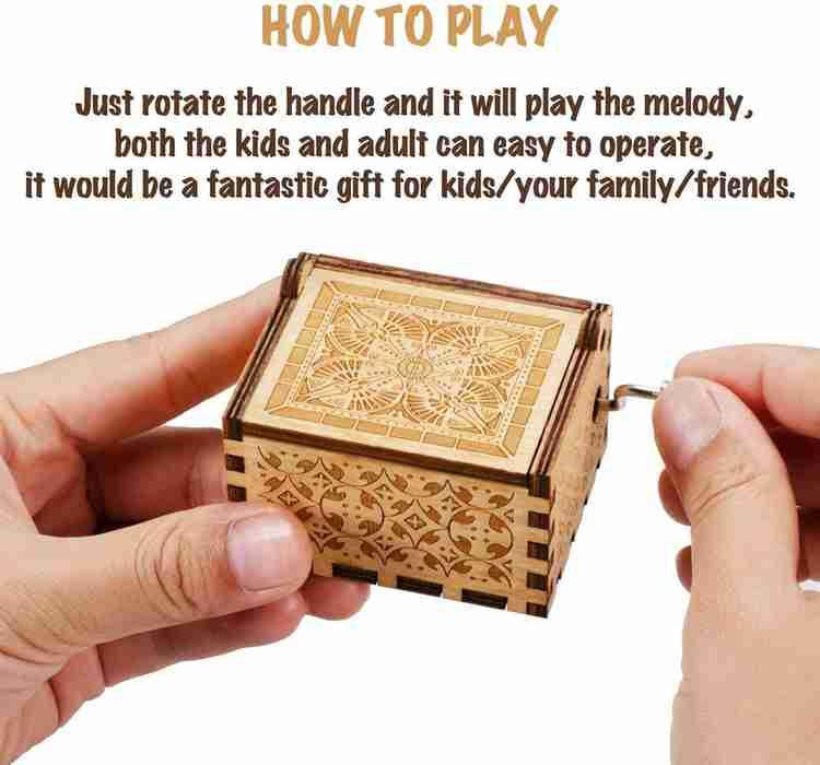 Harry Potter Wooden Hand-Crank Music Box | Wizarding Collectible - Drakon Lifestyle India