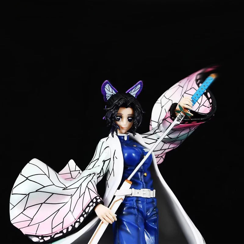Shinobu Kocho Demon Slayer action figure close-up with butterfly hair accessory and sword