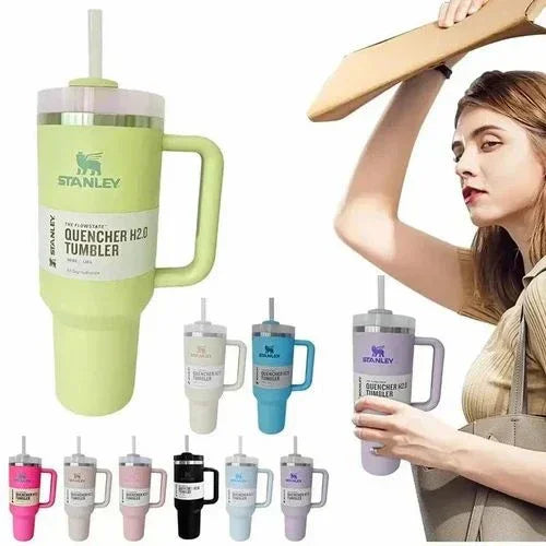 Stanley Quencher H2.0 Steel Tumbler 1200ml with Handle and Straw - Drakon Lifestyle India