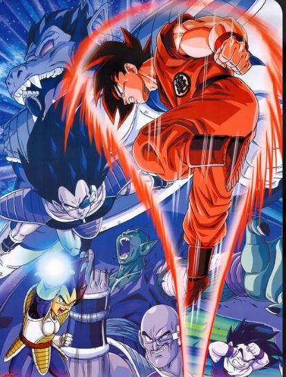Dragon Ball Z Goku Kaioken Kick Wall Hanging Scroll – Saiyan Saga Anime Poster